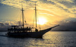 Photo: Boat sailing at sunset Boat sailing at sunset