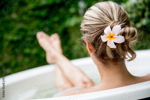 Photo: Beautiful woman taking a bath Beautiful woman taking a bath
