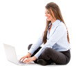 Business woman with a laptop