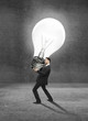 man holding lamp
