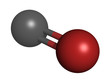 Carbon monoxide (CO), molecular model.