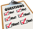 Survey Clipboard Research Questions Who What Where When Why How
