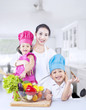 Happy family chef at home