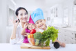 Healthy family at home