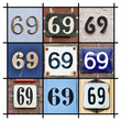 Collage of House Numbers Sixty-nine