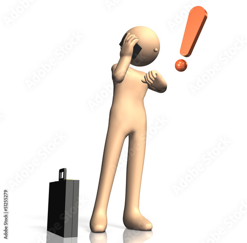 Illustration: Businessman calls the phone. Businessman calls the phone.
