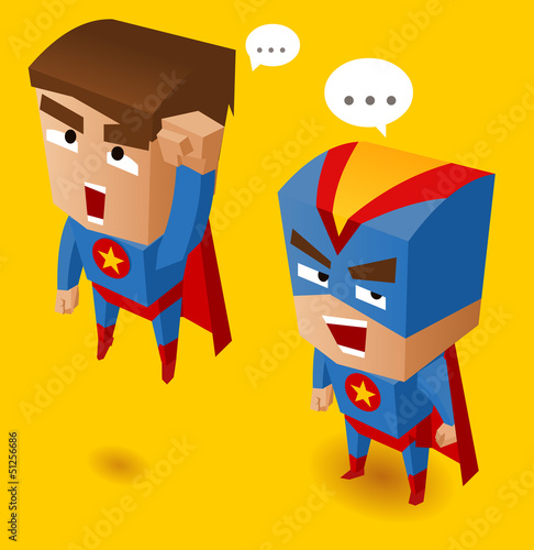 Vector: Two Blue superheroes Two Blue superheroes