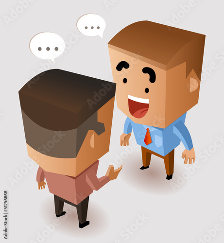 Vector: Sharing idea with boss Sharing idea with boss