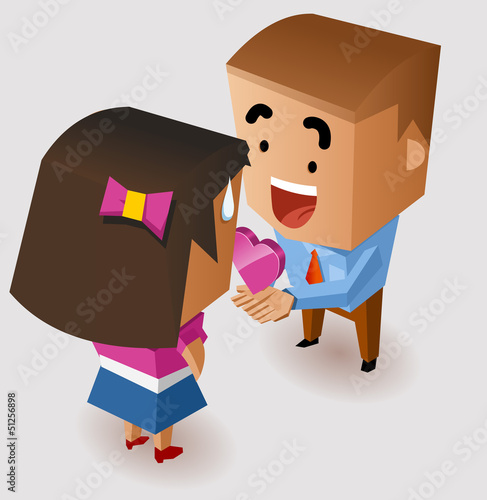 Vector: Romantic proposing on Valentine Romantic proposing on Valentine