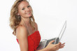 Frau mit Laptop
