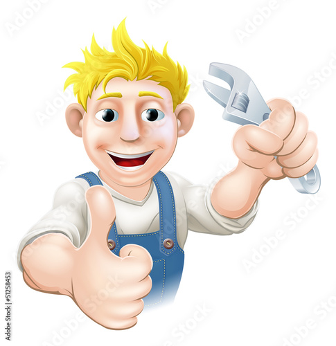 Vector: Cartoon mechanic or plumber Cartoon mechanic or plumber