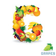 Vector Alphabet From Fruit. Letter G