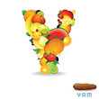 Vector Alphabet From Fruit. Letter Y