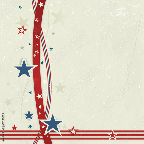 Vector: USA patriotic background in red, blue and off white. USA patriotic background in red, blue and off white.