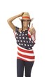 Pretty American girl in hat