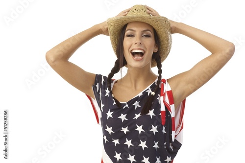 Photo: Portrait of laughing American girl Portrait of laughing American girl