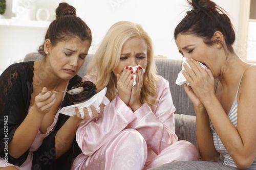 Photo: Portrait of crying women at home Portrait of crying women at home
