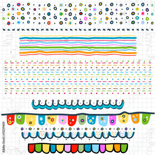 Vector: doodle borders doodle borders