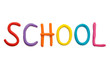 Schriftzug School aus Plastilin