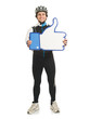 Photo: Young Male Cyclist Holding Thumb-up Sign Young Male Cyclist Holding Thumb-up Sign