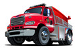 Vector Cartoon Fire Truck