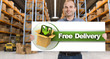 Photo: Free delivery, man with sign Free delivery, man with sign