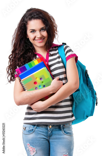 Photo: Girl with backpack Girl with backpack