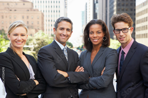 Photo: Portrait Of Four Business Colleagues Outside Office Portrait Of Four Business Colleagues Outside Office