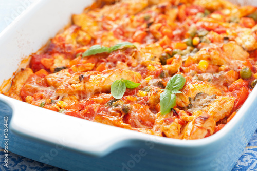 Photo: chicken baked with vegetables chicken baked with vegetables