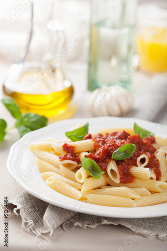 Photo: italian pasta with tomato sauce italian pasta with tomato sauce