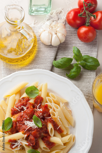 Photo: italian pasta with tomato sauce italian pasta with tomato sauce