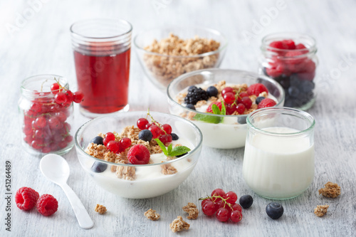 Photo: healthy breakfast with yogurt and granola healthy breakfast with yogurt and granola