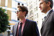 Two Businessman Chatting Outside Office
