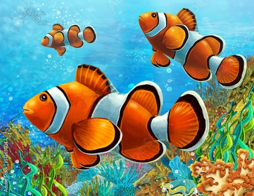  The coral reef - illustration for the children