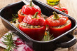 Paprika gefüllt mit Hackfleisch