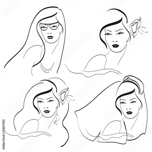 Vector: woman faces vector woman faces vector