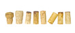 collection of wine corks, isolated on white background