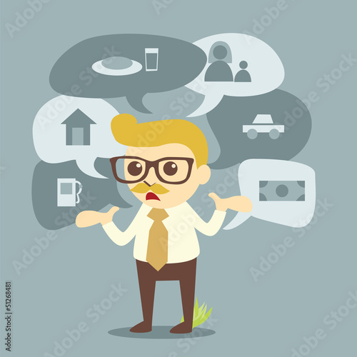 Vector: businessman and planning of life businessman and planning of life