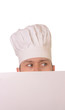 Chef with a board
