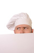 Chef with a board