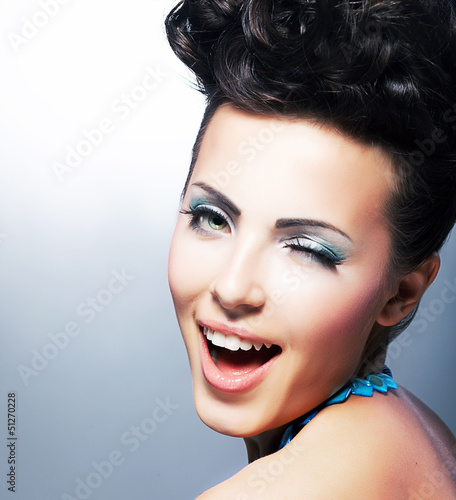 Photo: Delight. Happy Flirtatious Coquette smiling. Quizzical Smile Delight. Happy Flirtatious Coquette smiling. Quizzical Smile