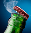 Opening of beer cap