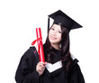 Happy graduate student girl with diploma