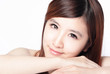 beautiful woman face with perfect skin