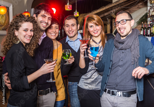 Photo: Group of Friends in a Night Club Group of Friends in a Night Club
