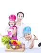 Happy family chef isolated