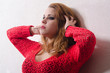 Portrait of beautiful sexy woman smoking a cigarette