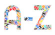 A to Z alphabet collage Isolated on white background