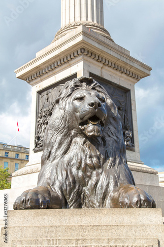 Photo: A lion on Trafalgar square. A lion on Trafalgar square.