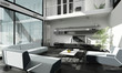 Black and White Living Room in a Modern Loft